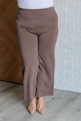 Hazel Blues® | Magic Wide Leg Crop Pants in Dark Mocha
