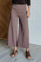 Hazel Blues® | Magic Wide Leg Crop Pants in Dark Mocha