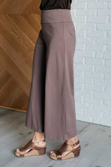 Hazel Blues® | Magic Wide Leg Crop Pants in Dark Mocha