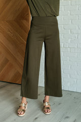 Hazel Blues® | Magic Wide Leg Crop Pants in Olive