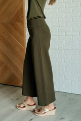 Hazel Blues® | Magic Wide Leg Crop Pants in Olive