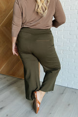 Hazel Blues® | Magic Wide Leg Crop Pants in Olive