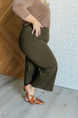 Hazel Blues® | Magic Wide Leg Crop Pants in Olive