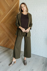 Hazel Blues® | Magic Wide Leg Crop Pants in Olive