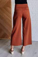 Hazel Blues® | Magic Wide Leg Crop Pants in Rust