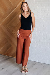 Hazel Blues® | Magic Wide Leg Crop Pants in Rust