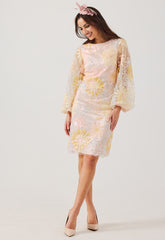 Samantha Jane Blush Lemon Miranda Cocktail Dress