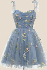 Black A-line Floral Short Princess Dress
