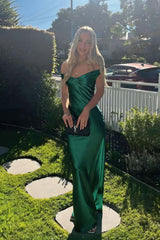 Off the Shoulder Sage Green Soft Satin Fitted Dress