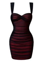Black Ruched Tight Dress