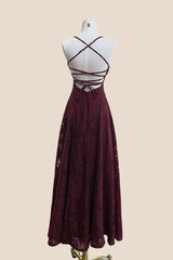 Pink Lace Cowl Neck A-line Long Dress