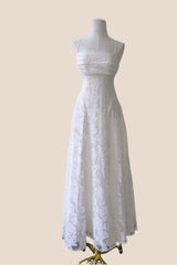 Burgundy Lace Cowl Neck A-line Long Dress