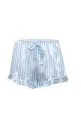Blue Striped Short Sleeves Pajamas Set