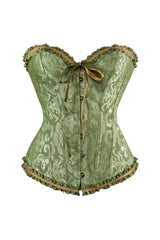 Pink Jacquard Ruffle Bustier Corset