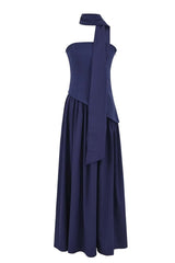 Pink Crepe Bodice Gathered Long Dress