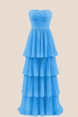 Emerald Green Chiffon Ruffles Long Party Dress