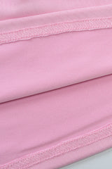 Off the Shoulder Pink Bodycon Short Dress with Ribbon