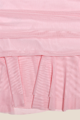 Off the Shoulder Pink Ruffle Hem Short Dress