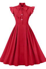 Flare Sleeves Purple Short Dress