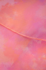 One Shoulder Pink Print Tiered Long Dress