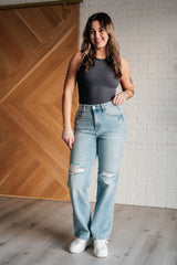Hazel Blues® | Patricia High Rise Rigid Magic 90's Straight Jeans