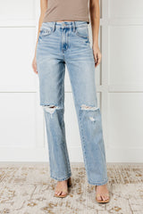 Hazel Blues® | Patricia High Rise Rigid Magic 90's Straight Jeans
