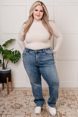 Hazel Blues® | Quinn Mid Rise Cell Phone Pocket Dad Jeans