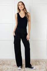 Hazel Blues® | Race to Relax Cargo Pants in Black