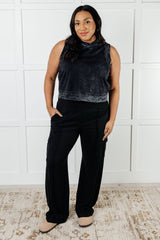 Hazel Blues® | Race to Relax Cargo Pants in Black