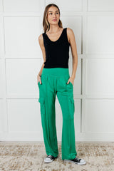 Hazel Blues® | Race to Relax Cargo Pants in Emerald Green