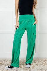 Hazel Blues® | Race to Relax Cargo Pants in Emerald Green