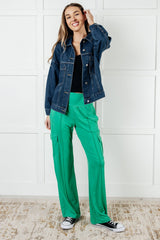 Hazel Blues® | Race to Relax Cargo Pants in Emerald Green