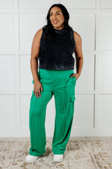 Hazel Blues® | Race to Relax Cargo Pants in Emerald Green