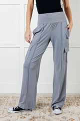 Hazel Blues® | Race to Relax Cargo Pants in Rhino Grey