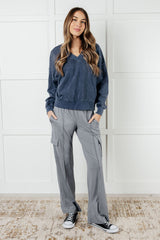 Hazel Blues® | Race to Relax Cargo Pants in Rhino Grey
