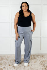 Hazel Blues® | Race to Relax Cargo Pants in Rhino Grey