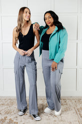 Hazel Blues® | Race to Relax Cargo Pants in Rhino Grey