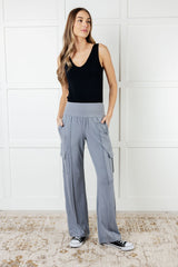Hazel Blues® | Race to Relax Cargo Pants in Rhino Grey