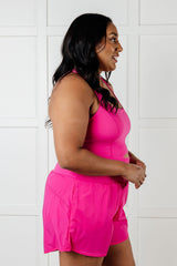 Hazel Blues® | Raising Heart Rate Cutout Runsie In Sonic Pink