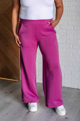Hazel Blues® | Resort Travel Wide Leg Crop Pant in Magenta