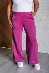 Hazel Blues® | Resort Travel Wide Leg Crop Pant in Magenta