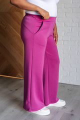 Hazel Blues® | Resort Travel Wide Leg Crop Pant in Magenta