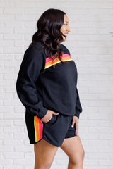 Hazel Blues® | Retro Rainbow Shorts Set in Black