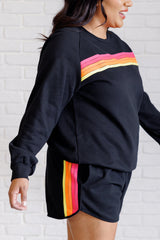 Hazel Blues® | Retro Rainbow Shorts Set in Black