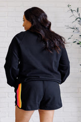 Hazel Blues® | Retro Rainbow Shorts Set in Black