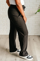 Hazel Blues® | Runner's High Drawstring Joggers in Black