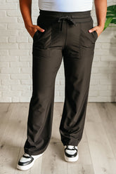 Hazel Blues® | Runner's High Drawstring Joggers in Black