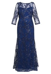Gina Bacconi Navy Jordana Sparkle Cocktail Dress
