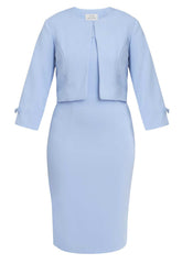 Gina Bacconi Nordic Blue Corinne Crepe Dress And Jacket