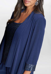 Gina Bacconi Navy Marigot Wedding Guest Top and Jacket Only